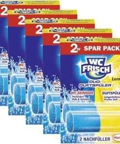 Null WC FRISCH Duftspüler Lemon 5er Pack WC-Reiniger WC-Duftstein 5x2Stück Nachfüller