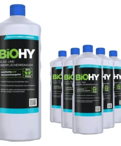 Null BiOHY Glas- Und Oberflächenreiniger (6x1l Flasche) | Konzentrat | Universalreiniger | Intensiv & Nachhaltig Reinigender Automatenreiniger