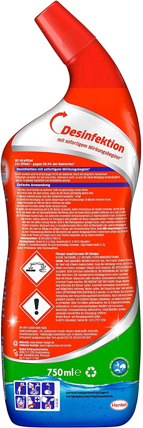 Null Bref Power WC KraftGel 15x Effekt 750 Ml WC Reiniger Badreiniger Reinigung 6 Null Bref Power WC KraftGel 15x Effekt 750 Ml WC Reiniger Badreiniger Reinigung – Bild 6